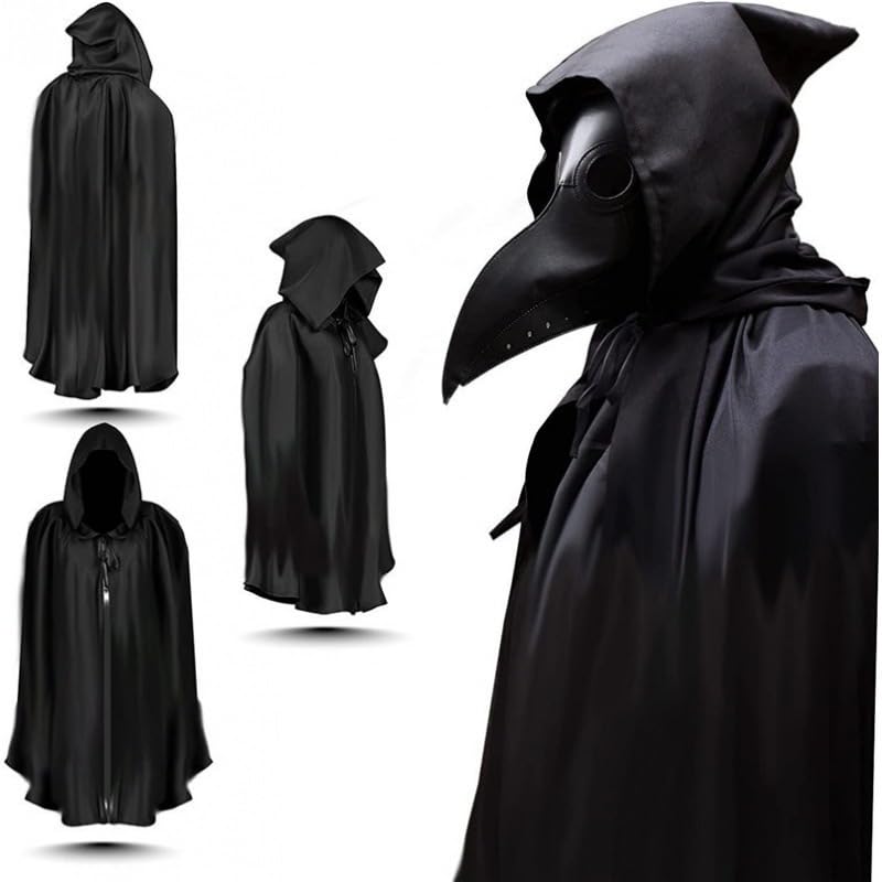 ATTBEA Pestarzt-Kostüm Für Halloween – Mit Vogelschnabelmaske, Umhang & Zubehör