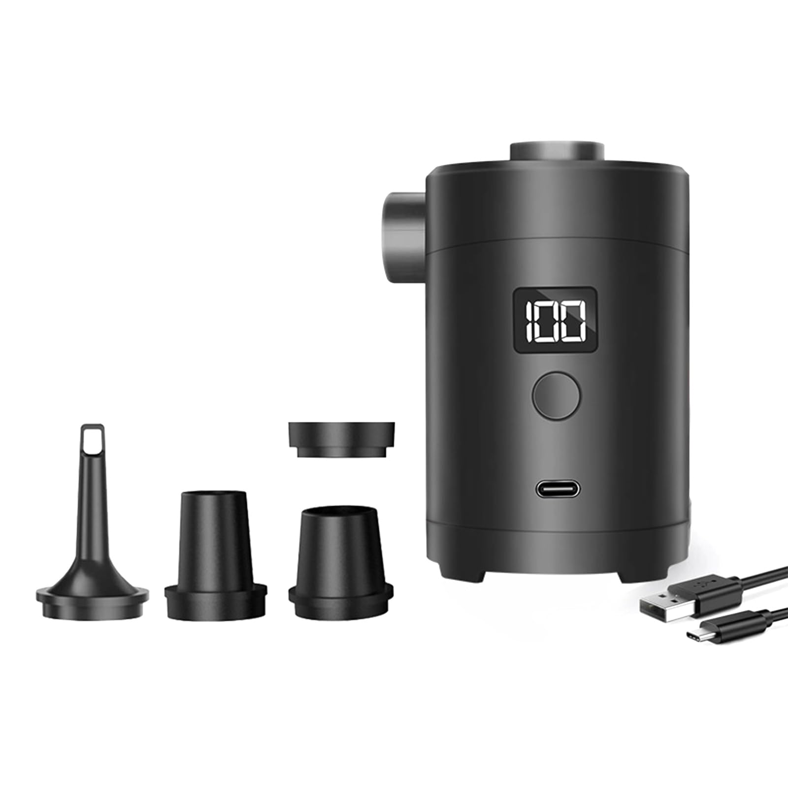 Hdoytxxm Rechargeable Air Compressor For Camping Gear Accurate Battery Display Quick Inflation With Nozzle Outdoor Necessary Multi Nozzle Air Pumps For Outdoor