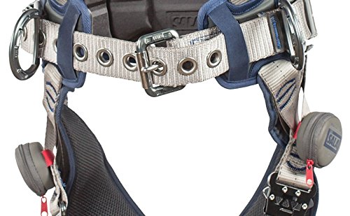 3M Dbi-Sala 1112586 Exofit Strata, Aluminum Back, Front, & Side D-Rings, Tb Leg Straps With Sewn In Hip Pad & Belt, Medium, Blue/Gray #TOP2
