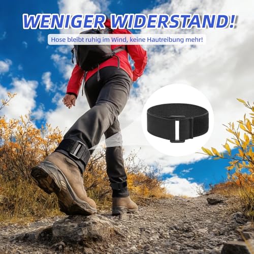 LPZMPZ 4 Stück Hosenklammer Fahrrad Hosenklammer Hosenschutz Hosenband Hosenbeinschutz Klammer Klettband Fahrrad Elastisch Beinbänder Fahrradklammer für Fahrradhosen Jogging Angeln Jagd Wandern