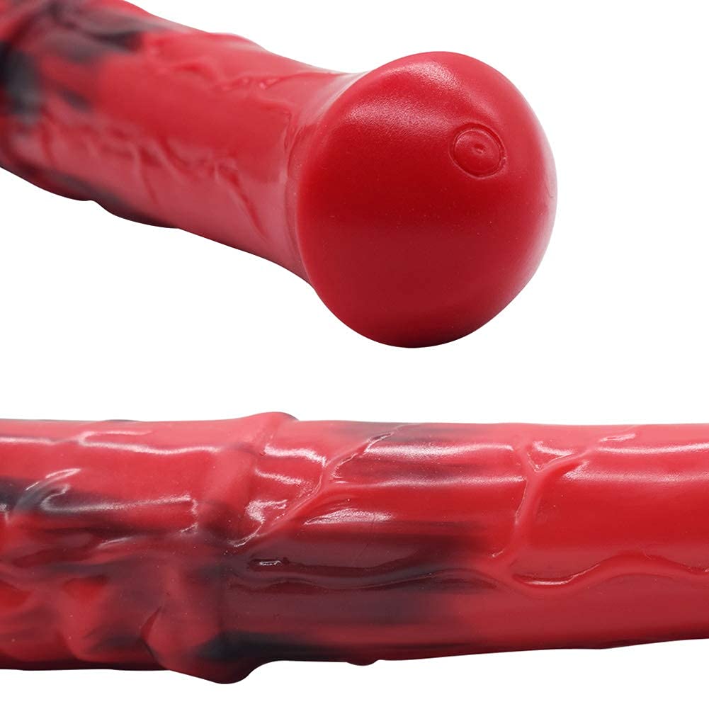 Roluck Giocattolo Sessuale per Uomini e Donne, Dildo Anale Extra Lungo da 27 cm, Stimolatore G-Spot, Dildo a Forma di Cavallo, Massaggiatore Prostatico (Rosso + Nero)