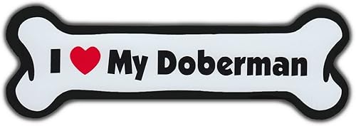Dog Bone Imán I love my Doberman Pinscher Perros Doggy Cachorro coche Automóvil