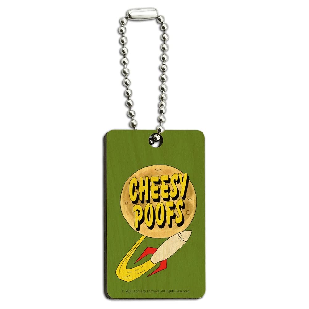 GRAPHICS & MORESouth Park Cheesy Poofs Logo Wood Wooden Rectangle Keychain Key Ring