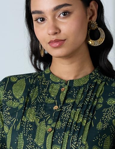 Image of Amazon Brand - Myx Women Cotton Printed A-line Short Kurti (Available in Plus Sizes)