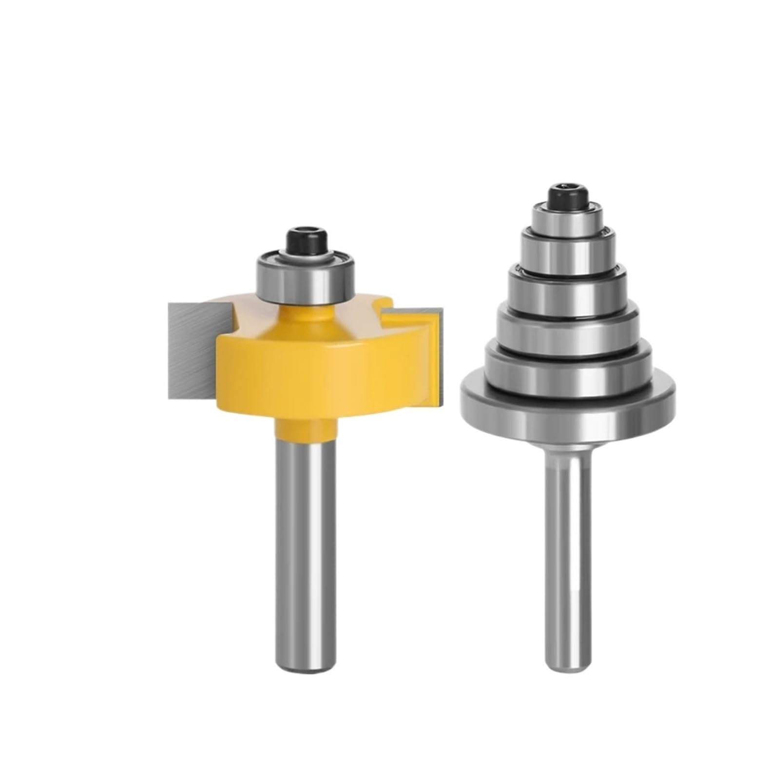 Broca Enrutadora De Vástago 8mm, 2 Uds., Con 6 Rodamientos Ajustables, Fresa, Brocas Carburo Cementado for Carpintería