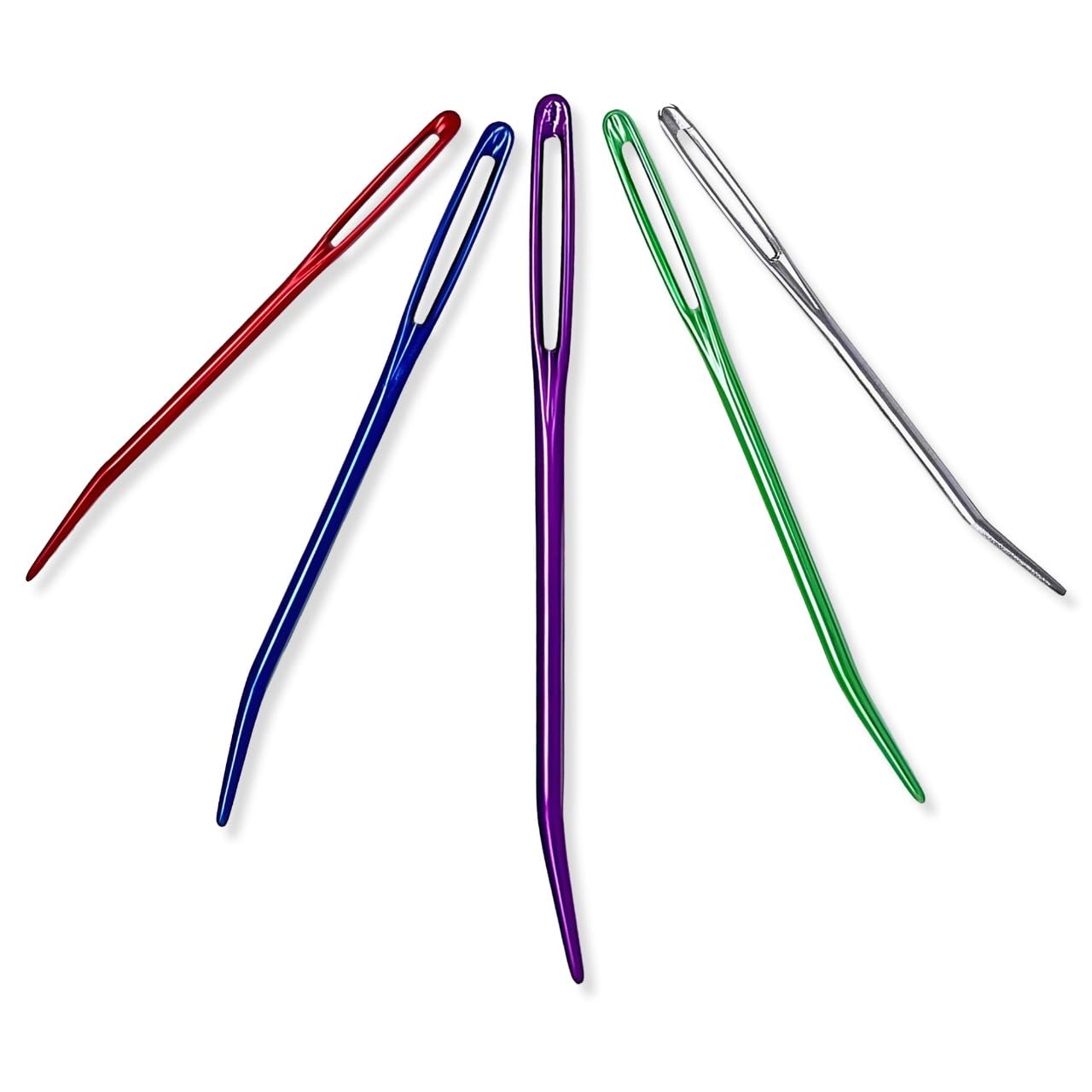 Tusmad 5 Pcs Large Eye Yarn Needles –Aluminum Darning & Tapestry Needle Set with Bent Tips for Crochet, Knitting, Quilting, Weaving, Beading & DIY Crafts-image-1