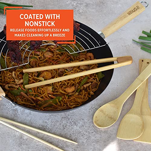 Imusa Usa 7Pc 14" Coated Traditional Complete Wok Gift Set #TOP3