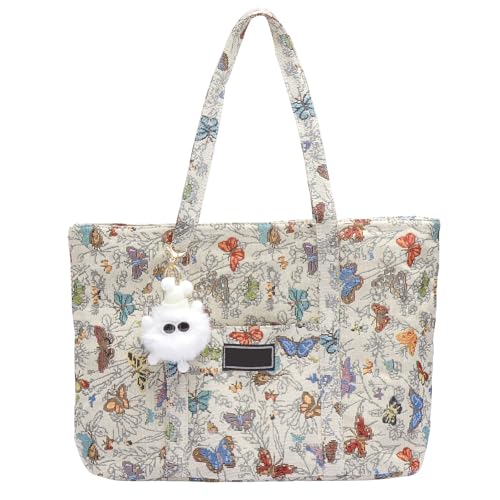 UOCAI Bolsa de Mano Mujer Tote Bag con Cremallera Grande de