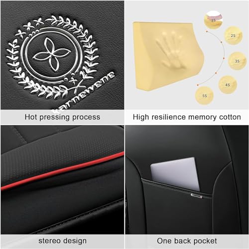 Image of Deluxe Full Covers for Volkswagen Golf SportWagen 2015-2019, Black-Red