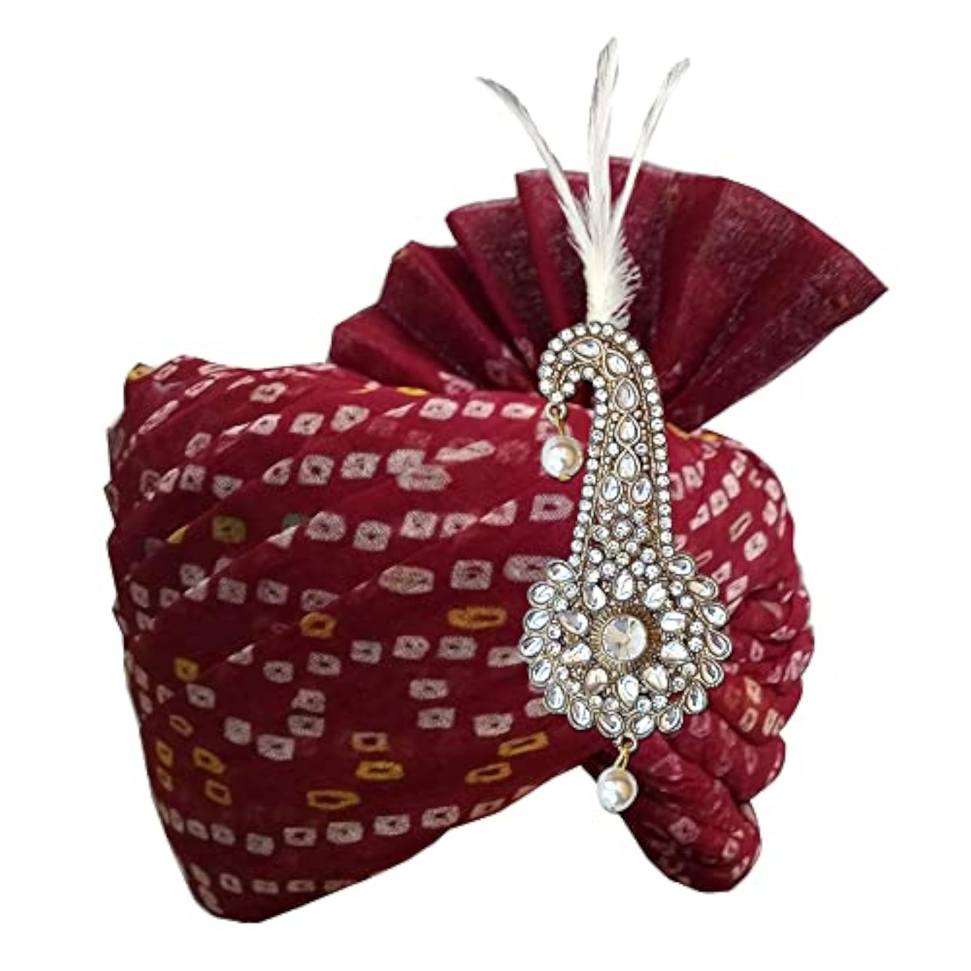 Classic Metal Kilangi Brooch with Feather