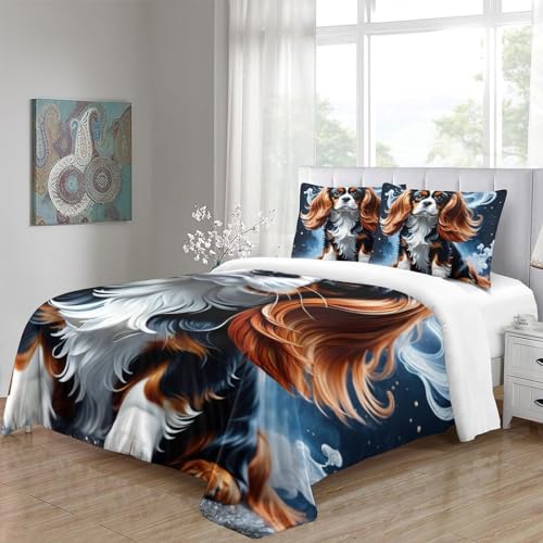 Housse de couette zippée cocker spaniel lit Super King Size doux
