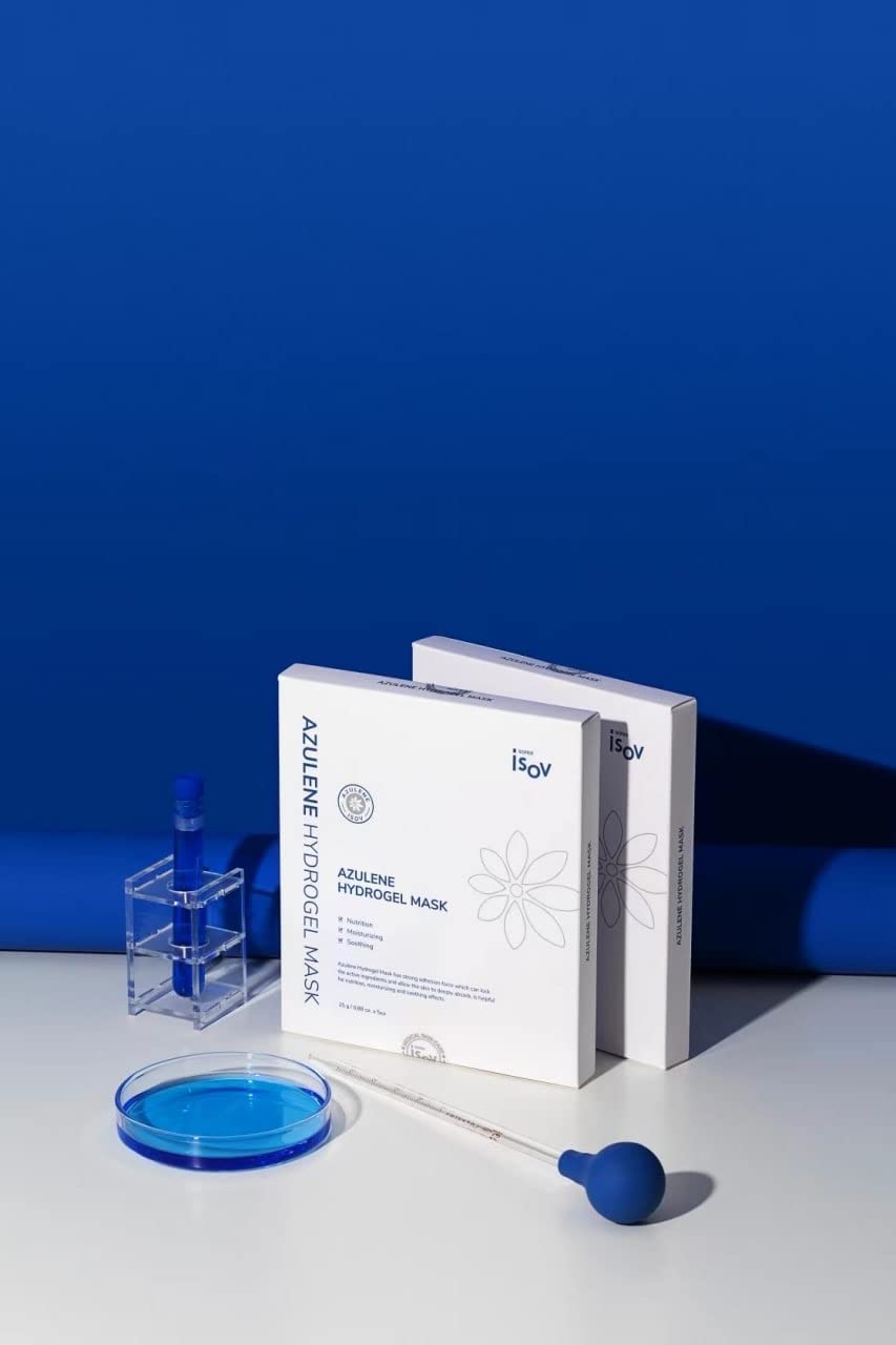 ISOV AZULENE HYDRO GEL MASK for nutrition, moisturizing, soothing, glowing, hyderated skin, younger looking skin