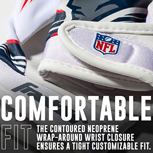 Image of Franklin Sports Youth NFL Football Receiver Gloves - Kids Football Gloves Pair - NFL Team Logos and Silicone Palm