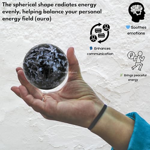 Image of Certified Indigo Gabbro Crystal Ball for Meditation - Premium Crystal Vastu Items for Home and Feng Shui Items for Good Luck - Ideal for Pooja Supplies and Spiritual Practices (2 inch Inch)