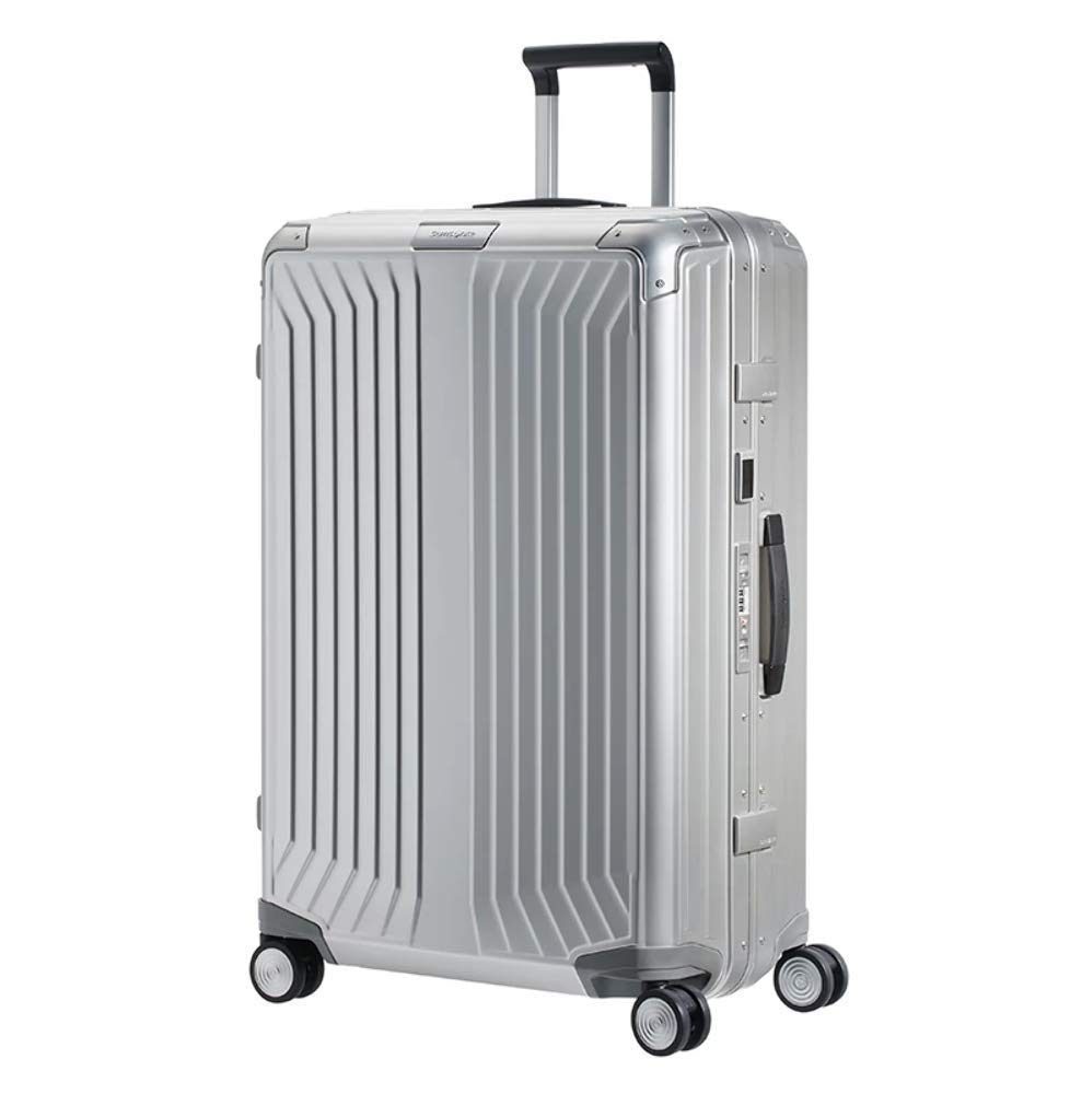 Samsonite Lite-Box Alu Trolley (4 ruote) 69cm - Valigia Rigida con Chiusura TSA Integrata - 71L - Argento Metallizzato