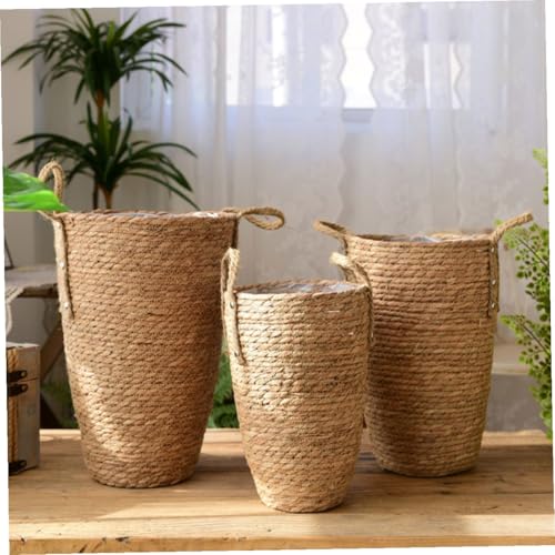 Panier de rangement décoratif paille multi-usage maison