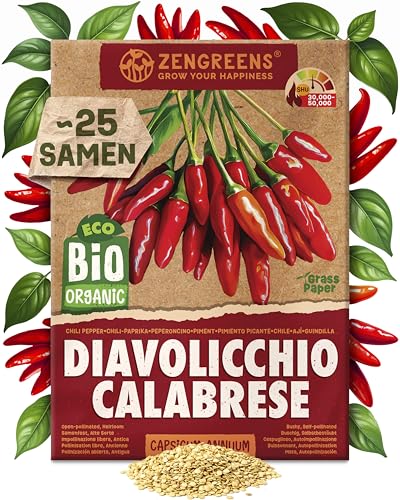ZenGreens® - Bio Diavolicchio Calabrese Samen - Diavolicchio Calabresesamen - Chilisamen für den einfachen Anbau im Garten, Balkon oder Hochbeet - Gemüse Saatgut