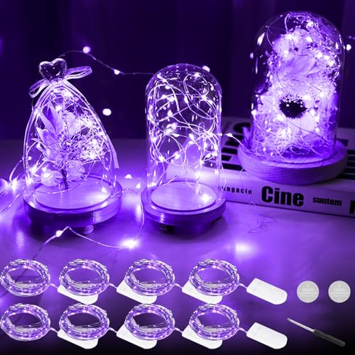 CHENBOOW Halloween Lichterkette,8 Stück Lila Lichterkette...