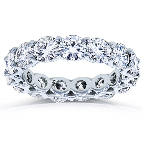 Kobelli Round Brilliant-cut Prong-set Eternity Moissanite Wedding Band 4 1/3 Carats TGW in 14k White Gold, 4.5