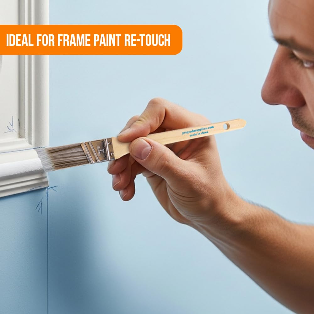 Vermeer 6-pak pędzli kątowych w różnych rozmiarach, do wszystkich farb lateksowych i olejnych i plam, do majsterkowania, użytku wewnętrznego i zewnętrznego