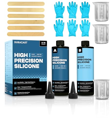 VViViD DURACAST High Precision Silicone, Clear Transparent Finish, Easy Mix 1:1 Ratio, Accurate Results, Flexible & Durable Cure (2.2lbs)