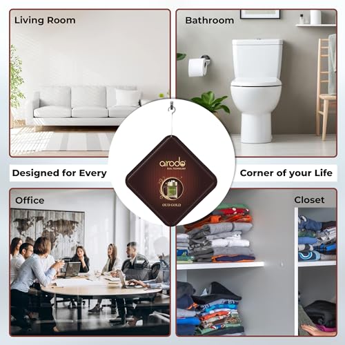 Image of Airodo Oud Gold Luxury Gel Air Freshener with Dual Technology For Living Room, Office, Car, Bathroom | Lasts up to 30 days | Easy to Use, Non-Spill & Long-Lasting| 10g (Pack of 1)