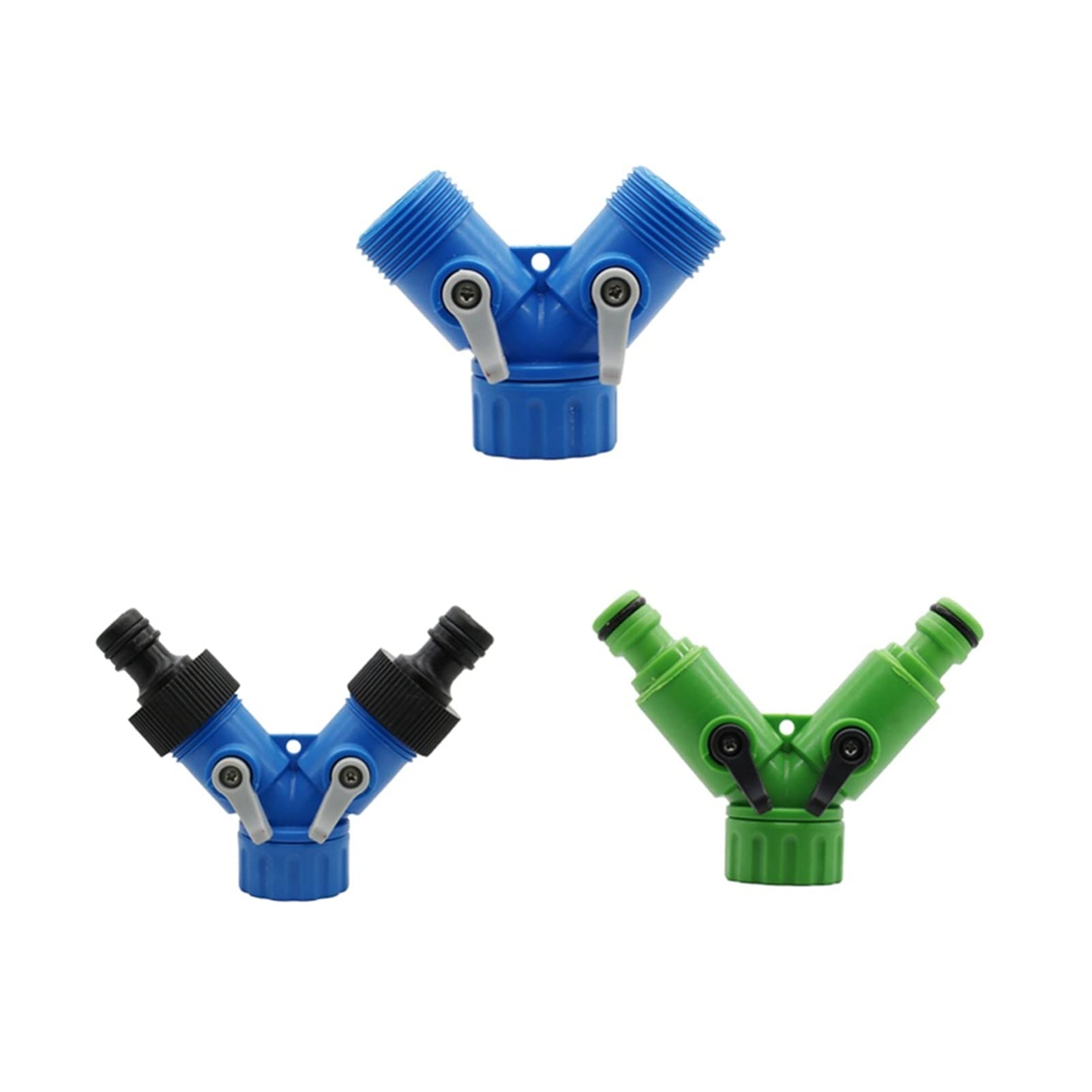 DQFOCPHHAA Garden Plumbing 3/4 Inch Y Valve Distributor Garden Irrigation Hose Fittings 2-Way Valve Quick Connector Agricultural Watering Distributor 1 (Color : Blue)