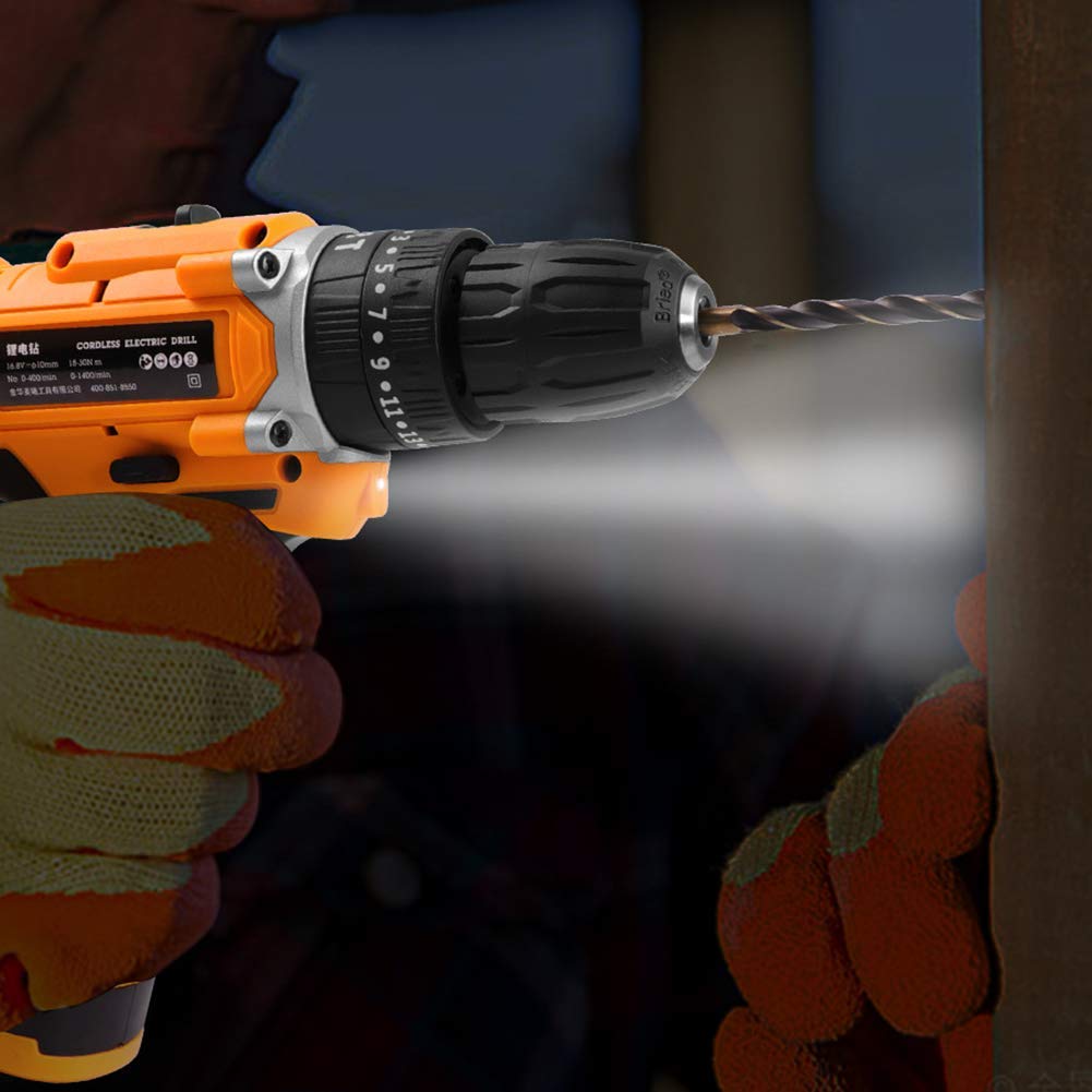 Trapano Avvitatore Elettrico a Batteria con cacciavite Elettrico da 16,8 V Max, Batteria a Cambio rapido e Caricabatterie Inclusi
