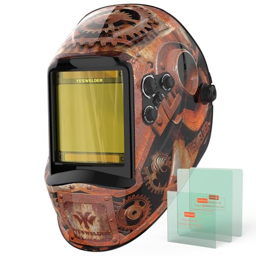 Image of YESWELDER Large View Auto Darkening Welding Helmet, Blue Light Blocking, 1 /1 /1 /1 True Color Solar Powered Welder Hood Mask with 4 Arc Sensors, Wide Shade 3 /5-9 /9-13 for TIG MIG ARC CUT and GRIND 1