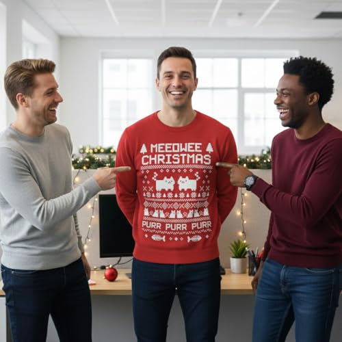 Meeowee Christmas Purr Purr Cat Sweatshirt - Image 3