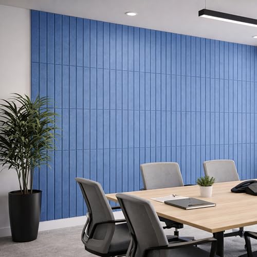 Image of MMT Acoustix Slats Felt Acoustic Wall Panel | Sound Proofing for Room |Premium Acoustic Panel |Pin Board for Wall |Sound Absorbing Panels | Slats Felt Acoustic Wall Panel |Carolina| 30 x 30 cm| 8 Pcs