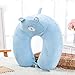 Produktbild FSDEGN Multicolor U-förmiges Nackenkissen Cartoon Reisekissenhalsmassage Autokopfstütze Puppe Weiches Kissen Heimtextil, Blau 33X32Cm