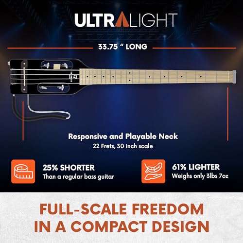 Traveler Guitar Ultra-Light Acoustic-Electric Bass Guitar (ULB BKGMP)
