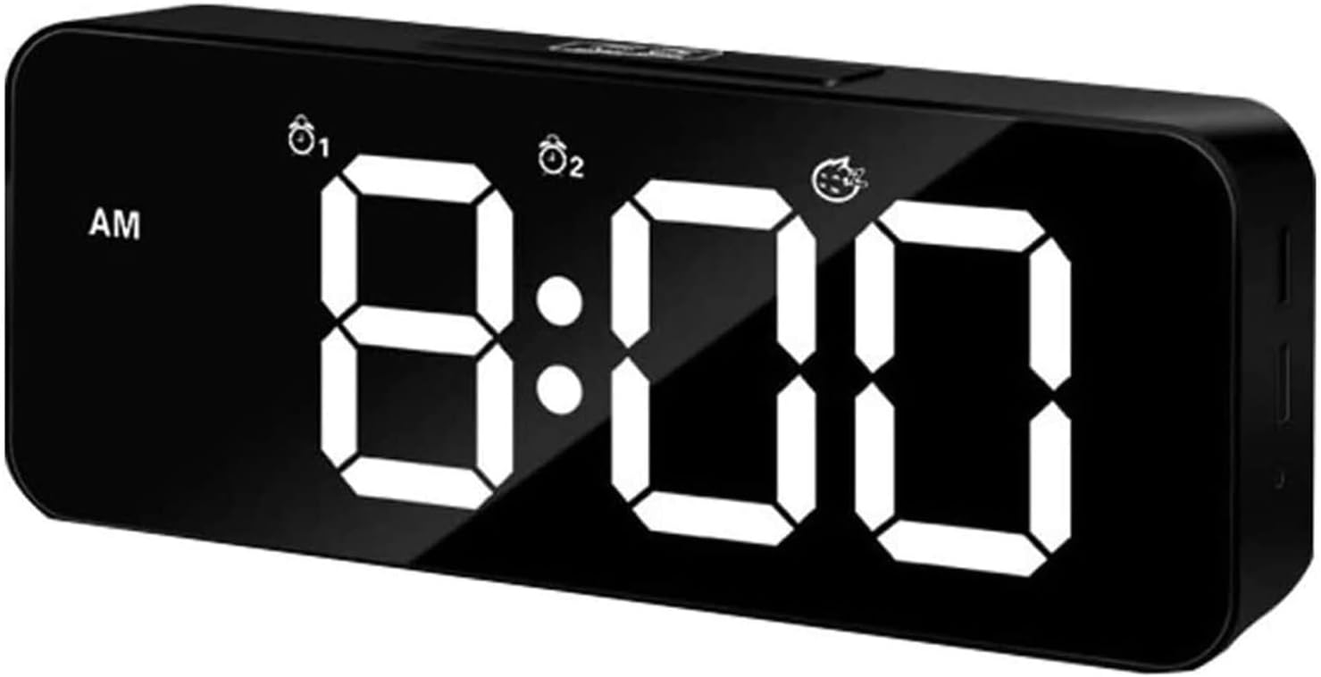 Amazon.com: NICRX Wall Clock Digital Alarm Clocks Bedside Voice Control ...