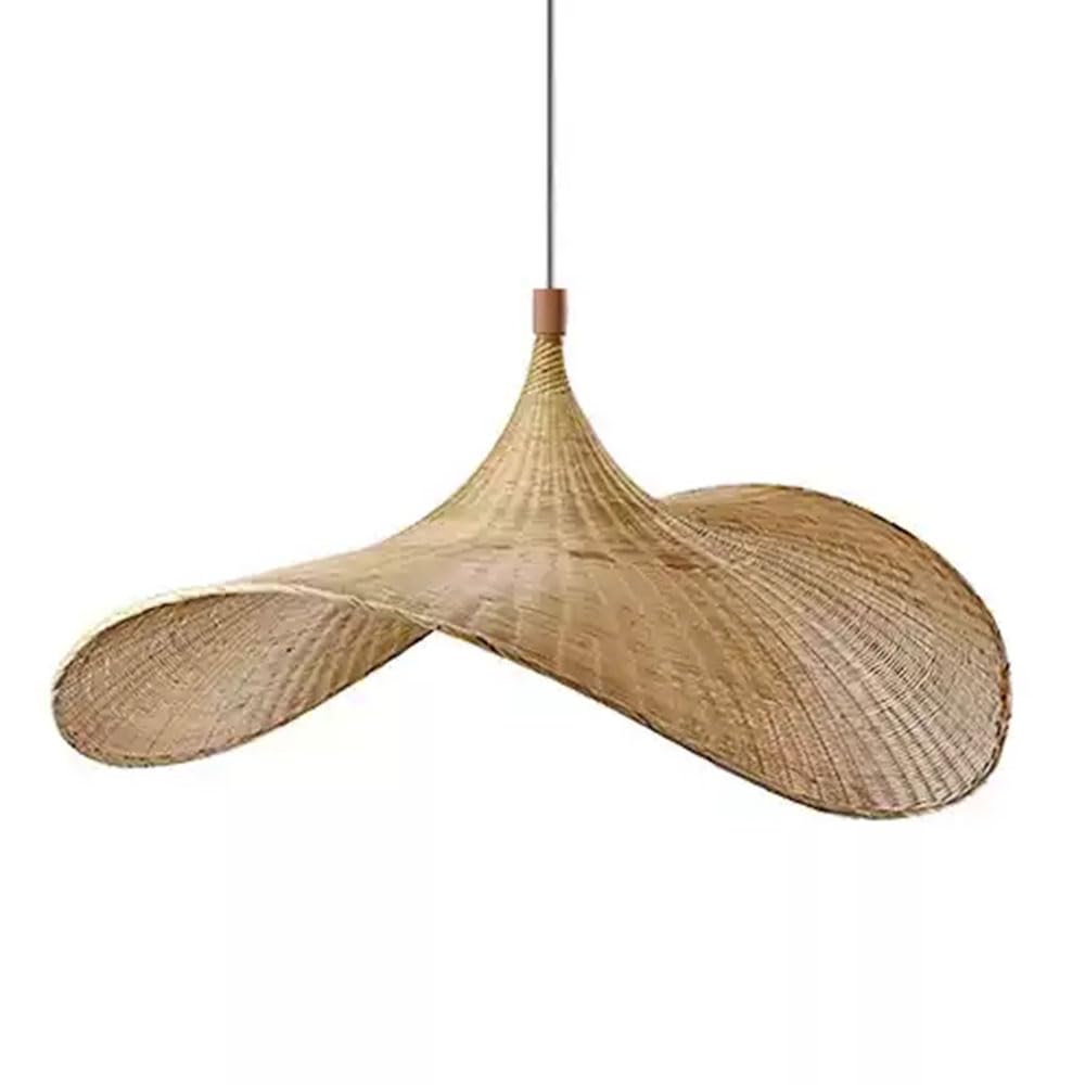CSSYKV Farmhouse Chandelier, Japanese Zen Style Wicker Pendant Light Fixtures E26 - Wabi-sabi Art Rattan Lamps Fixture Retro Ceiling Mount Hanging Lamp for Living Dining Room Restaurant Tea Room