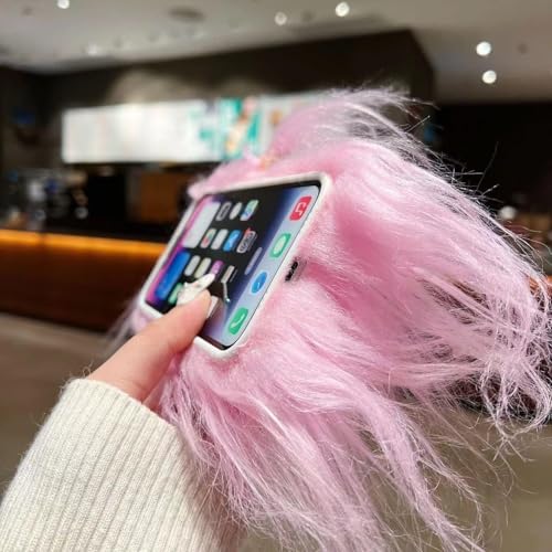 Coque iPhone 15 avec longs cheveux et barrette interchangeable rose - 7