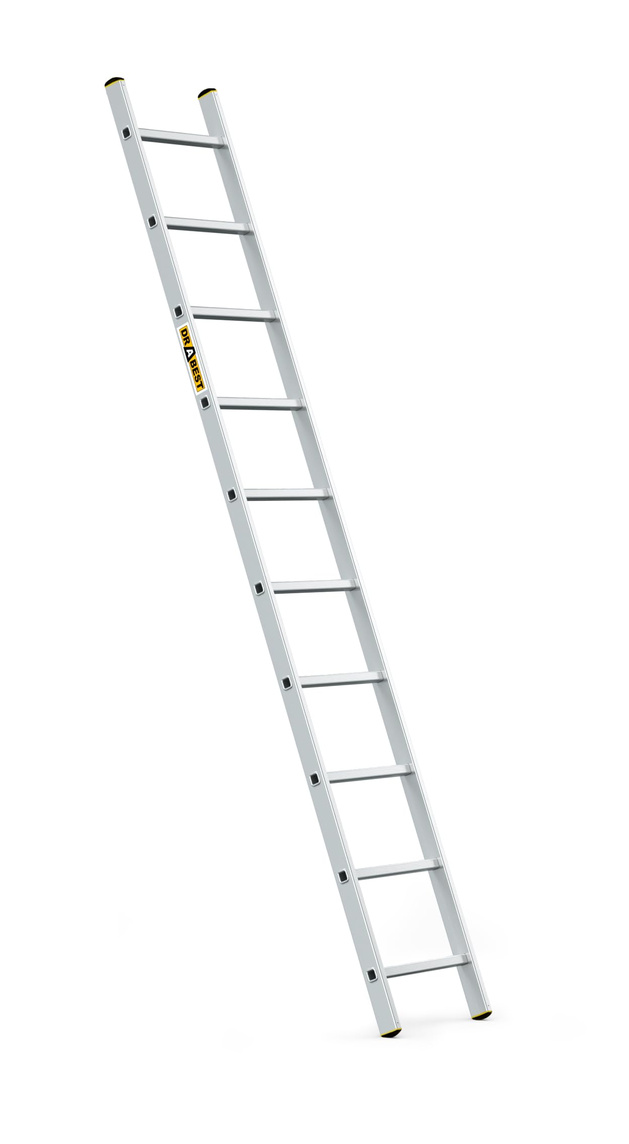 PRO SERIES Aluminium Ladders 1x10 - Press-Formed Multi Purpose Ladder - 330lbs / 150kg - 40 x 271 x 5 cm