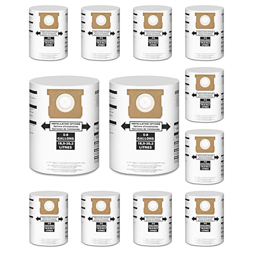 Opiniones de Filtro para Aspiradora Shop Vac los mejores 5. 48 Paquete de 12 bolsas de filtro de aspiradora de 5 a 8 galones de repuesto para bolsas Shop Vac, tipo E 066100 90661 906-61, tipo H 90671 9067100 9067133; VF2004, VHBS VDBS bolsas...