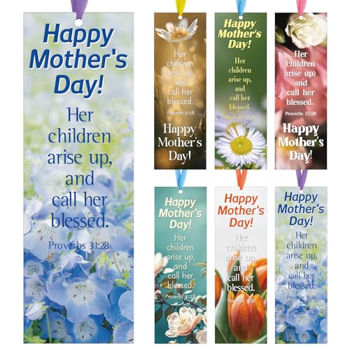 Dispowreath 60 Pcs Mom Proverbs 31: 28 Religious Christian Bookmarks