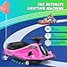 360 Degrees Rotating Ride On Drift Car and 2 Replacement Universal Wheels, 24V Electric Drifting Go Kart for Kids W/Brushless Motor, High/Low Speed, Flashing Lights, Flag, Music, Bluetooth, Pink