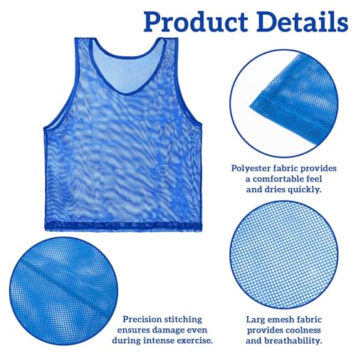Image of RAINFLOW Soccer Pinnies Scrimmage Vests - Set of Lightweight Mesh Pennies Practice Jerseys for Youth & Adult Teams,Training