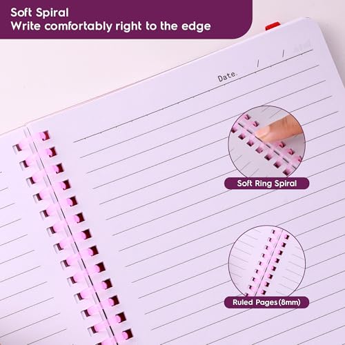 Image of DOODLE A5 Soft Spiral Wiro Notebook with Elastic Band Closure & Pen Holder | Beautifully Printed PP Cover | 160 Ruled Pages | Perfect for School, College & Office Use - Success Starter