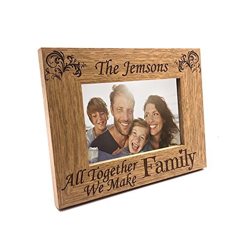 Image of Personalised Family Wooden Photo Frame Gift (5 x 7 Inch)