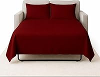 Vista 13 de Cottingon 4 piezas de sábanas tamaño queen para sofá cama, 100% sábanas de microfibra cepillada para sofá, se ajusta fácilmente hasta 8" de Azul