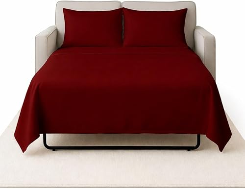 Miniatura 13 de Cottingon Juego de sábanas de 4 piezas para sofá cama tamaño Queen, 100% sábanas de microfibra cepillada para sofá, se ajusta fácilmente hasta un