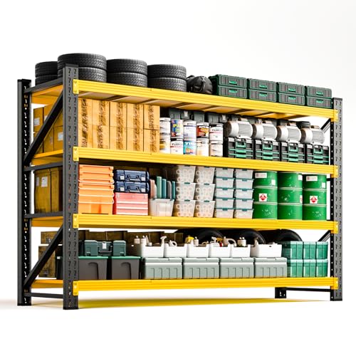 Image of Letaya 71.3 inch W Metal Storage Shelves,5000LBS Heavy Duty Garage Shelving Units, 4 Tier Adjustable Utility Rack Shelf,Large Industrial Shelves,for Shop,Warehouse,Basement (71.3 inch W x 24 inch D x 70 inch H)