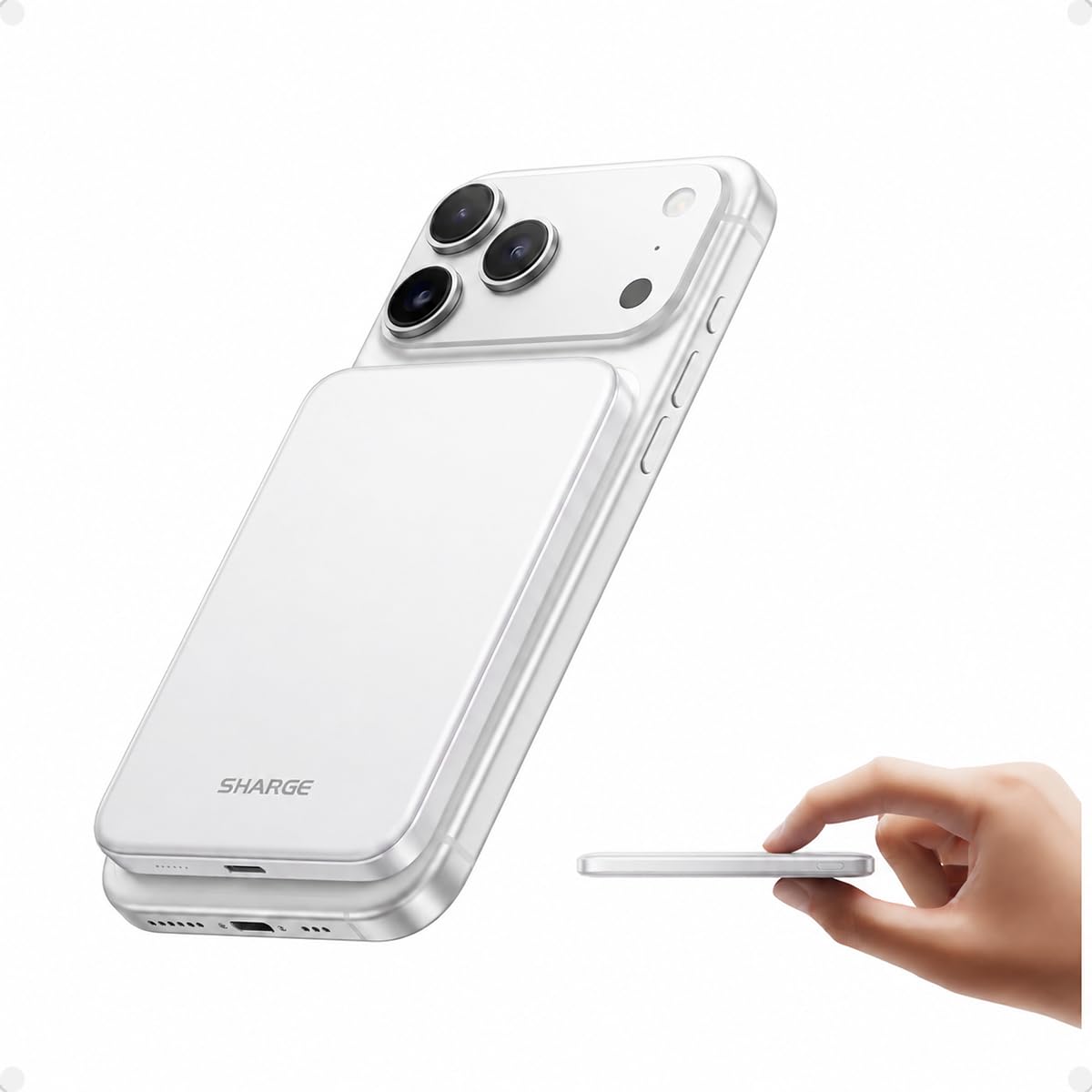 SHARGE Slim Power Bank Magnetico 5000mAh, Qi2 15W Ricarica Rapida Powerbank | Design Ultra Compatto e Leggero, Batteria Esterna Wireless Compatibile con iPhone 17/16/15/14