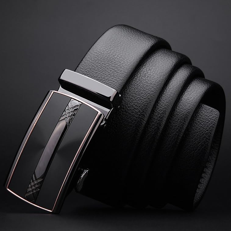 Cowhide Automatic Buckle Belt Genuine Leather Business Youth Men's Belt4
