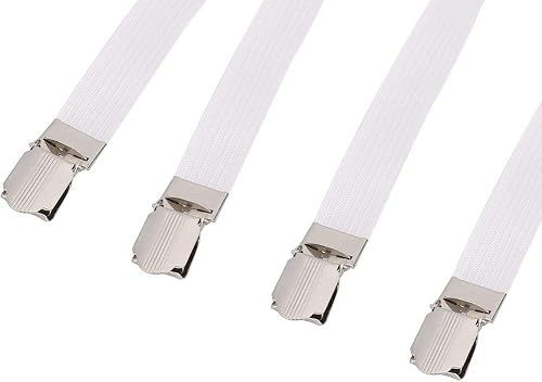Miniatura 9 de TOPINCN 4 piezas de sujetadores elásticos para sábanas de cama, correas cruzadas para colchón, clips resistentes, correas flexibles para fundas de