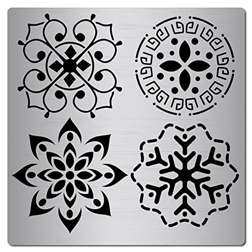 GORGECRAFT 6.3 Inch Metal Flower of Life Stencil Stainless Steel